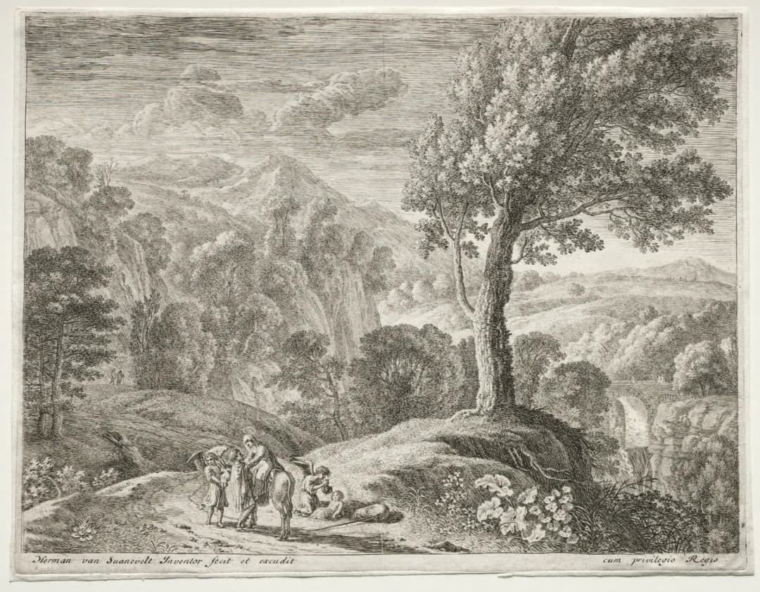 The Flight into Egypt: The Large Tree and the Cascade