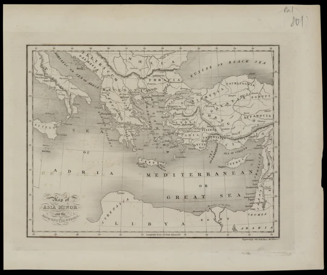 Map of Asia Minor and the adjacent countries