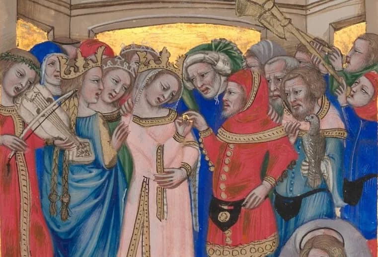 The Marriage; the Kiss of the Bride (initial P); the Bride Abandoned (initial D)