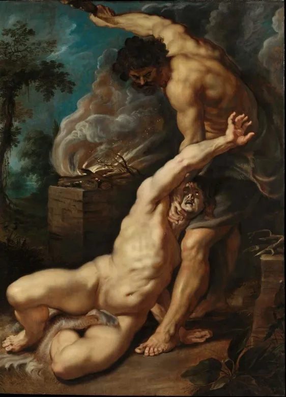 Cain slaying his brother Abel (Genesis 4:2-12) title QS:P1476,en:"Cain slaying his brother Abel (Genesis 4:2-12) "