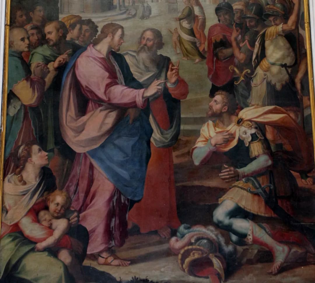Giovanni Maria Butteri, Centurione di Cafarnao che impetra da Cristo la guarigione del figlio, 1585 ca. 01