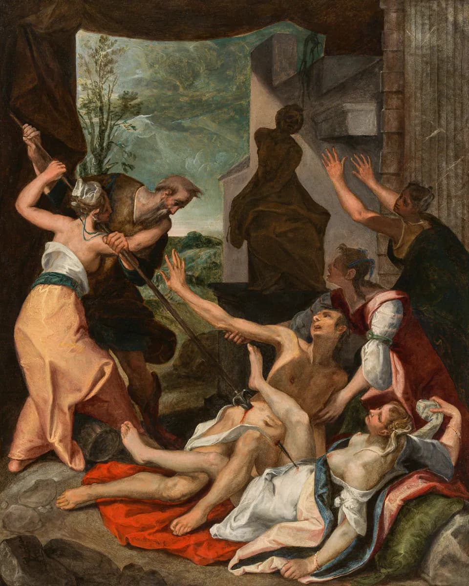 Phinehas slaying Zimri and Kozbi