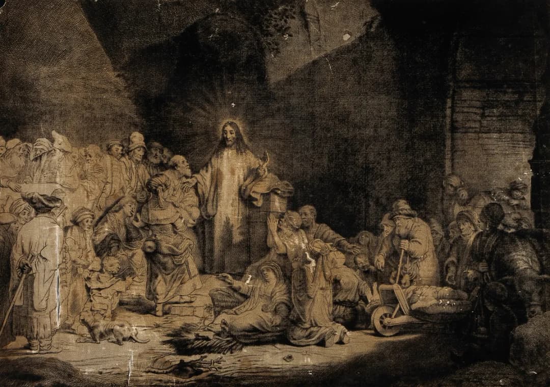 Christ amongst the sick and the Pharisees ('The hundred guil