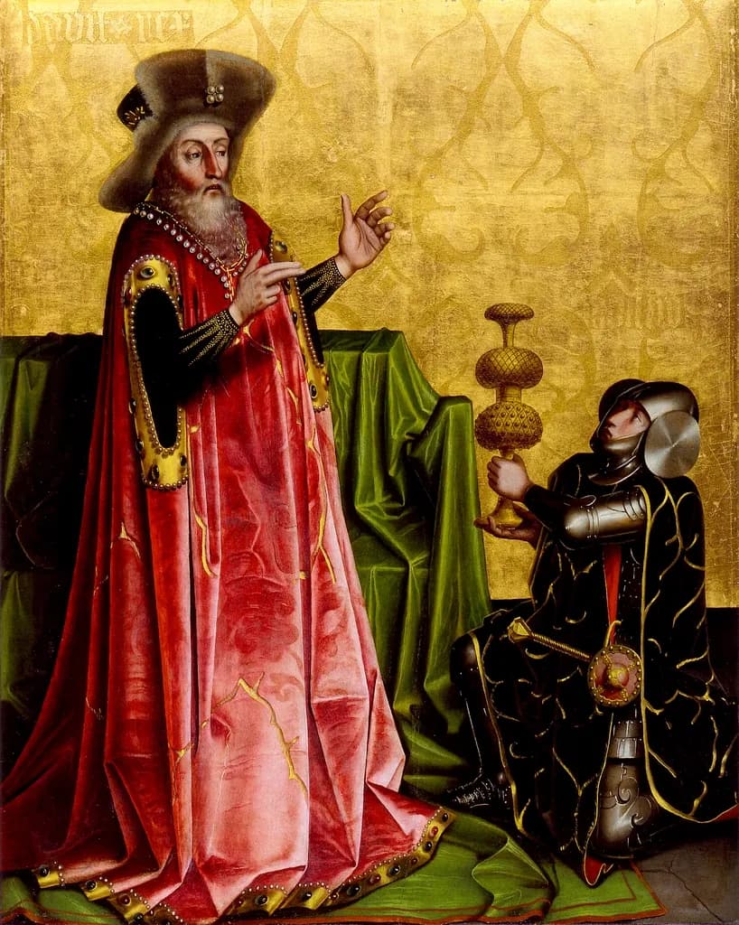 David et Abisaï, scène extraite de David et les trois preux, retable du Miroir du salut