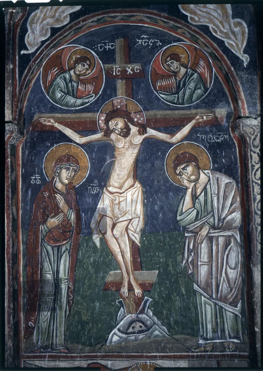 Lenjeri church. Crucifixion. 12th c.