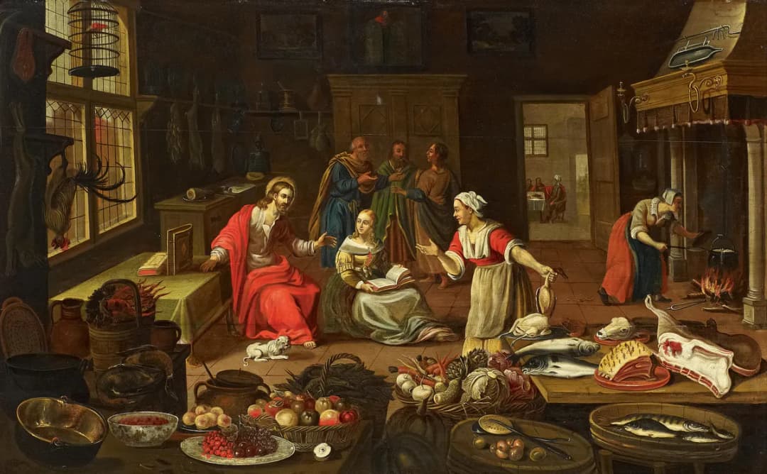 Georg Friedrich Stettner (attr) Christus im Hause der Martha