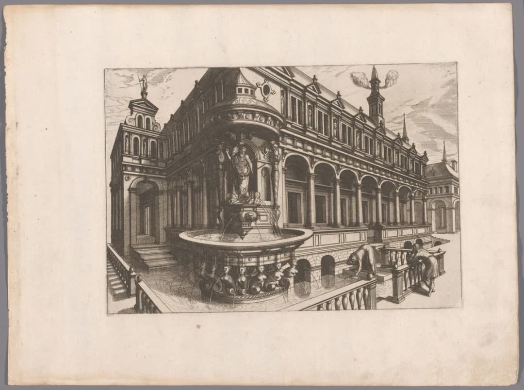 Fontein met standbeeld van Mozes, RP-P-2013-1-54-14