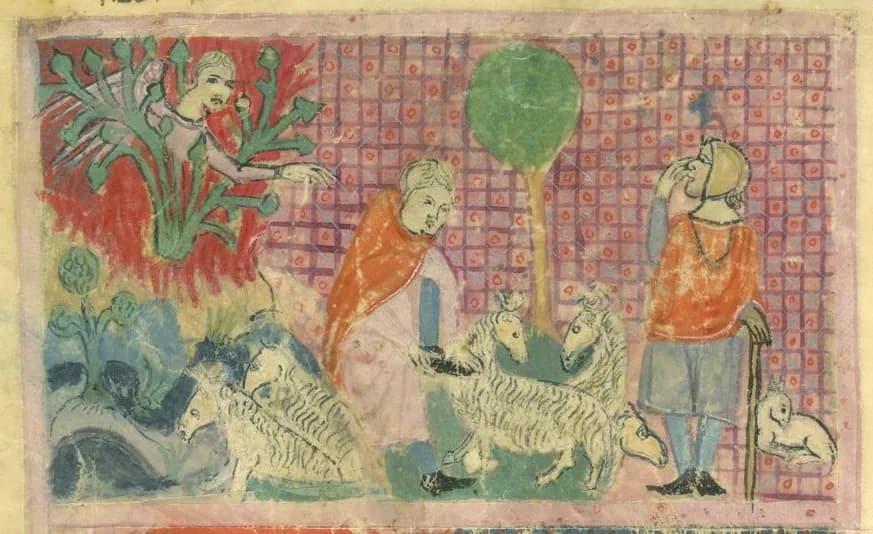 Moses before the burning bush