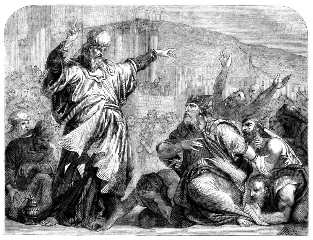 Jehoshaphat and the people mourning - the prophecy of Jahaziel