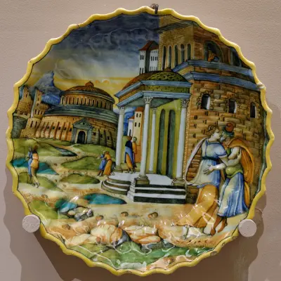 Abimélech épiant Isaac et Rébecca.