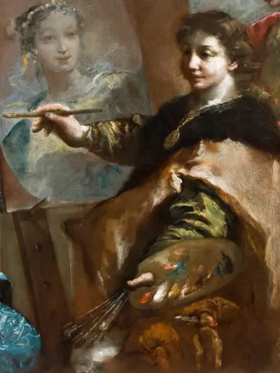 Italian:  Alessandro e Campaspe nello studio di ApelleAlexander and Campaspe in Apelles' studiotitle QS:P1476,it:"Alessandro e Campaspe nello studio di Apelle"