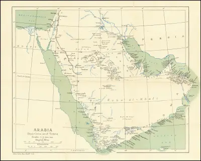 1916 map by the British Admiralty War Staff - ARABIA - Districts and Towns