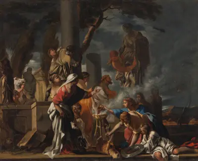 Sébastien Bourdon King Solomon Sacrificing To the Idols