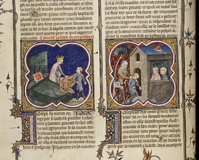 Joseph and Potiphar's wife: Joseph escapes leaving his cloak behind