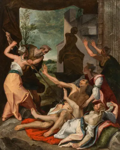 Phinehas slaying Zimri and Kozbi