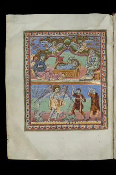Christmas scene in an 11th century manuscript