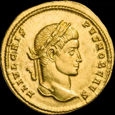 INC-1822-a Солид Крисп цезарь ок. 317 г. (аверс)