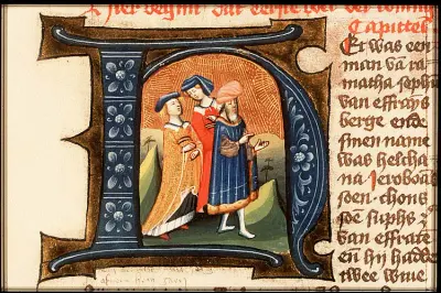 Elkanah and wives illuminated letter