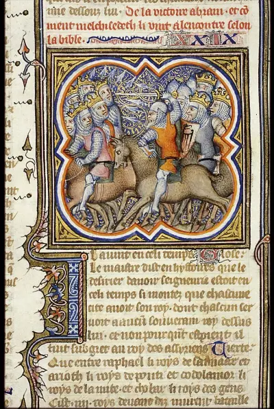 The battle of the kings: the king of Elam and three allied kings make war against the five rebellious kings of the Pentapolis