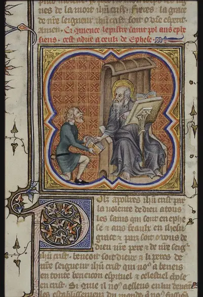 St. Paul sending a letter to the Ephesians