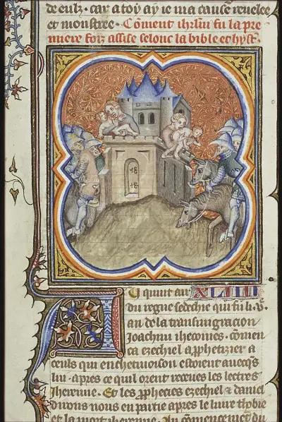 Nebuchadnezzar besieges Jerusalem; famine afflicts the city of Jerusalem: women are eating their children