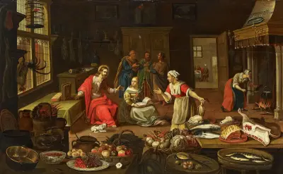 Georg Friedrich Stettner (attr) Christus im Hause der Martha