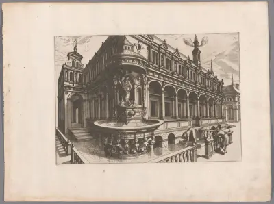 Fontein met standbeeld van Mozes, RP-P-2013-1-54-14