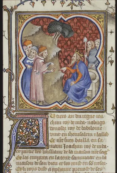 Nebuchadnezzar appoints Daniel and his three friends as counsellors