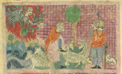 Moses before the burning bush